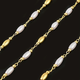 Латунные цепные цепи, с имитацией жемчуга, долговечный, пайки, без кадмия и без свинца, без свинца и без никеля , с катушкой