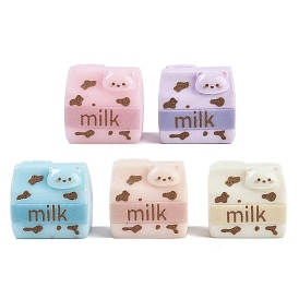 Resin Cabochons, Milk with Bear