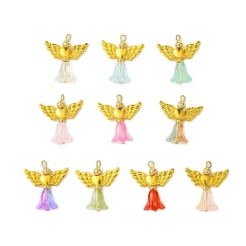 Стеклянные подвески, с бусинами сплава, ангел