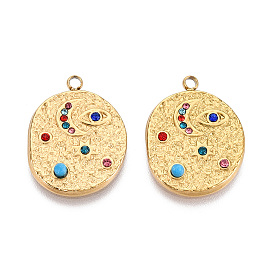 304 из нержавеющей стали горный хрусталь подвески, плоско-круглые