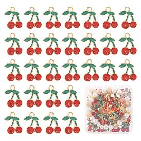 60 шт. Подвески из сплава эмали, вишня, золотой свет