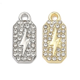 Подвески из сплава и страза, многоугольник с подвесками в виде молний, стойки покрытие, без кадмия, без никеля и без свинца