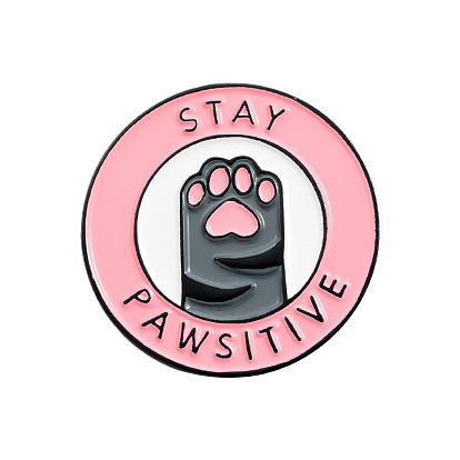 Cute Pink Cat Paw Brooch Pin for Students and Animal Lovers