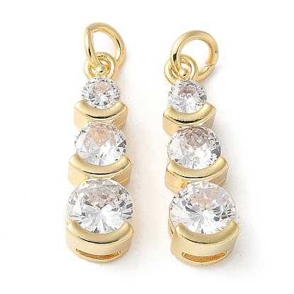 Латунные микропаве прозрачные подвески с фианитом, без кадмия и без свинца, долговечный, стойки покрытие, с целью перехода в кольце