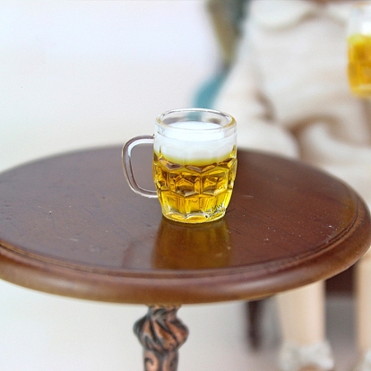 Mini Resin Beer Cups, with Imitation Ice Cubes, Miniature Ornaments, Micro Landscape Garden Dollhouse Accessories, Pretending Prop Decorations