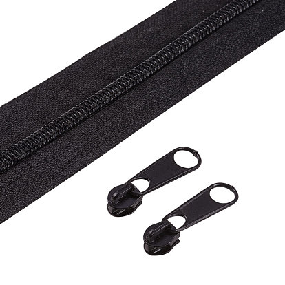 Garment Accessories, Zip-fastener Component Sets, #3 Nylon Zipper & Iron Zipper Puller
