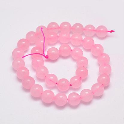 Natural Rose Quartz Beads Strands, Round, 10~10.5mm, Hole: 1mm, about 38pcs/strand, 15.75 inch