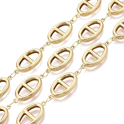 304 Stainless Steel Link Chains, Pig Nose, Soldered, with Spool