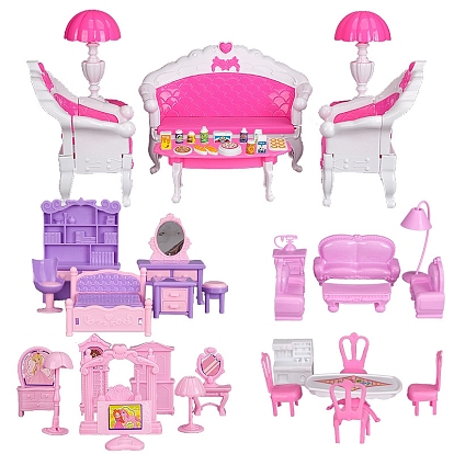 Пластиковая мебель комплект миниатюрные украшения, аксессуары для домашнего кукольного домика с микро-ландшафтом, притворяясь опорными украшениями