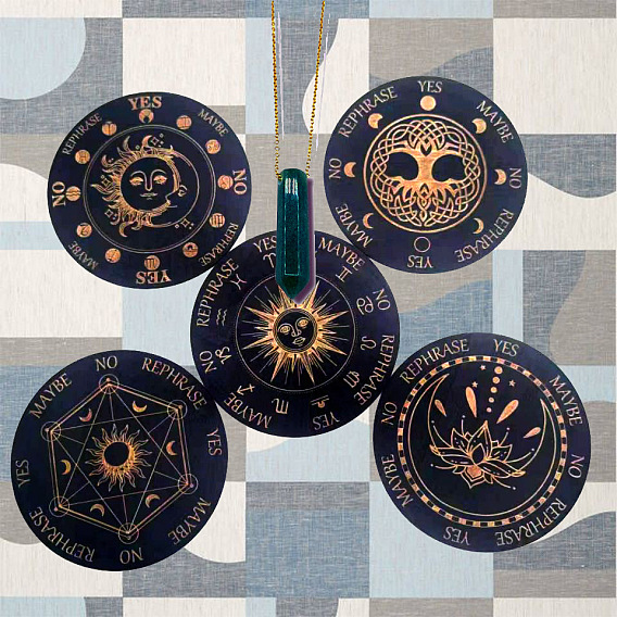 Деревянная маятниковая доска, биолокация гадальная доска, для колдовства принадлежности для викканского алтаря, плоско-круглые