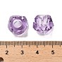 Transparent Resin European Beads, Large Hole Beads, Faceted, Polygon