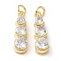 Латунные микропаве прозрачные подвески с фианитом, без кадмия и без свинца, долговечный, стойки покрытие, с целью перехода в кольце
