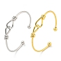 Cross Knot Brass Open Cuff Bangles for Women