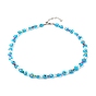 Beaded Necklaces, with Lampwork & Acrylic & ABS Plastic Beads, 304 Stainless Steel & Brass Findings, Eye