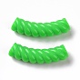 Opaque Acrylic Beads, Twist, Curved Tube