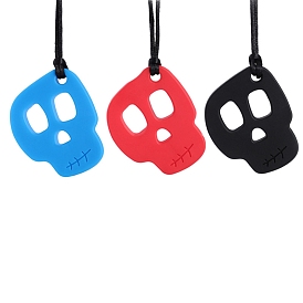 Skull Food Grade Eco-Friendly Silicone Beads, Chewing Beads For Teethers, DIY Nursing Necklaces Making