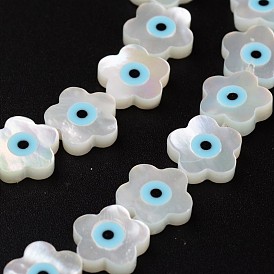 Natural Shell Beads, Flower, 10x2mm, Hole: 1mm