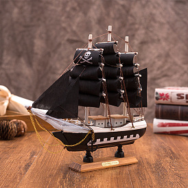 N1133 Mediterranean style wooden sailboat ornaments creative study office pirate ship sailboat ornaments