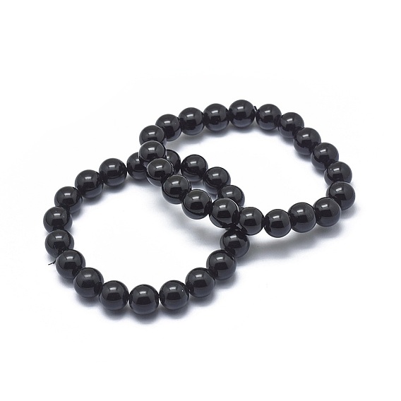 Gemstone Bead Stretch Bracelets, Round