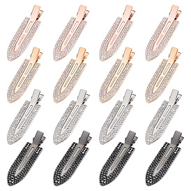 CRASPIRE 16Pcs 4 Colors Surfboard Shaped Alloy Rhinestone Alligator Hair Clips, No-Trace Bangs Hair Clip, Hair Accessories for Girls