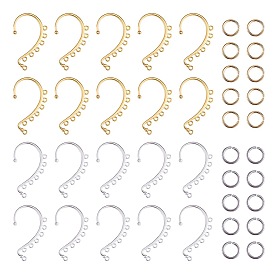 20 шт. 2 цвет сплава ушные манжеты выводы, альпинистская обертка вокруг сережек без пирсинга, с 200 шт. 304 соединительными кольцами из нержавеющей стали