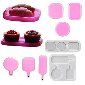Square/Round/Rectangle Mini Serving Tray DIY Silicone Molds, Resin Casting Molds, for UV Resin, Epoxy Resin Craft Making