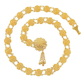 Цветочная сплавная цепочка с колокольчиком и кисточками на талию и живот для женщин