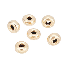 BENECREAT 14Pcs Yellow Gold Filled Beads Spacers, 1/20 14K Gold Filled, Cadmium Free & Nickel Free & Lead Free, Rondelle