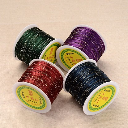 Round Polyester Metallic Cord, 2mm, 100meter/roll