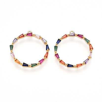 Латунные микро проложить кубического циркония подвески, кольцо прелести