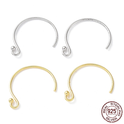 Родиевое покрытие 925 крючки для сережек из стерлингового серебра, проволока для уха с круглым шариком, с печатью s925