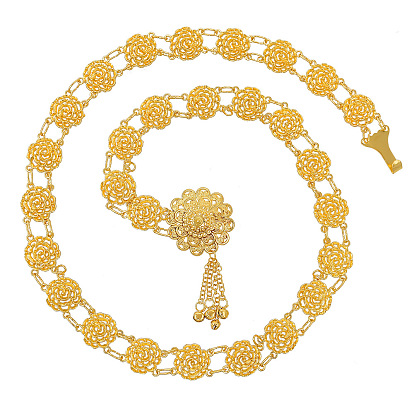 Цветочная сплавная цепочка с колокольчиком и кисточками на талию и живот для женщин