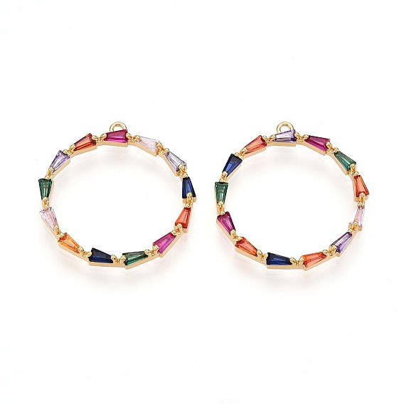 Латунные микро проложить кубического циркония подвески, кольцо прелести