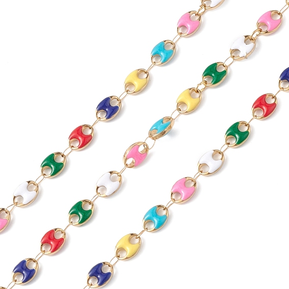 Эмалированные цепочки из кофейных зерен ручной работы, с выводами и шпулей из 304 нержавеющей стали