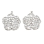 304 Stainless Steel Pendants, Flower Charms