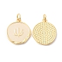 Латунные подвески с реечным покрытием с прыгающим кольцом, с эмалью, долговечное покрытие из настоящего золота 18 k, без кадмия и без свинца, плоско-круглые