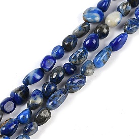 Natural Lapis Lazuli Beads Strands, Nuggets, Tumbled Stone