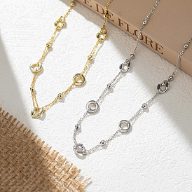 925 Colliers à chaîne torsadée en argent sterling avec anneau ovale pour femmes