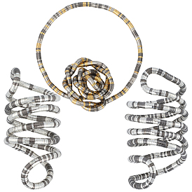 3шт. 3 цвета 6мм круглые цепочки-змейки из цинкового сплава для женщин