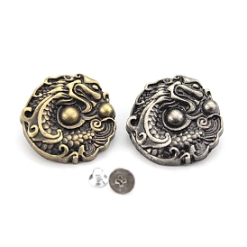 Dragon Alloy Buttons, with Iron Screw, for Purse, Bags, Leather Crafts Decoration