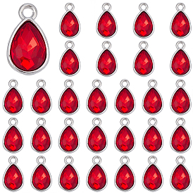 30шт. подвески из сплава стекла, граненые, капля, платина