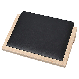 Деревянные наклонные подставки для хранения ожерелий и ювелирных изделий, с ковриком из искусственной кожи/бархата, прямоугольные