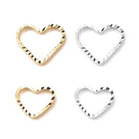 Brass Linking Rings, Long-Lasting Plated, Cadmium Free & Lead Free, Heart