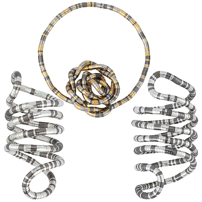 3шт. 3 цвета 6мм круглые цепочки-змейки из цинкового сплава для женщин