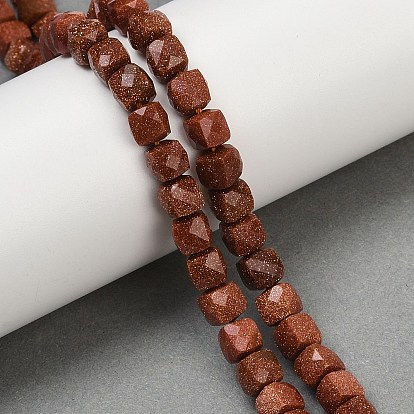 Синтетические голдстоуновские бисер пряди, граненые, кубические