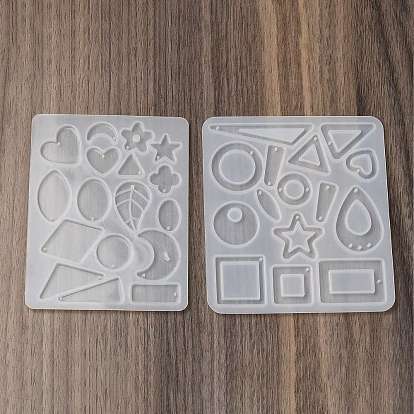 Цветок, звезда, лист, луна, кулон своими руками, силиконовые формы, формы для литья смолы, для уф-смолы, изготовление изделий из эпоксидной смолы, серый