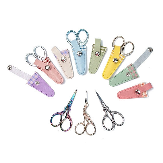 Защитные чехлы из искусственной кожи с рисунком тартана, ножницы, треугольные