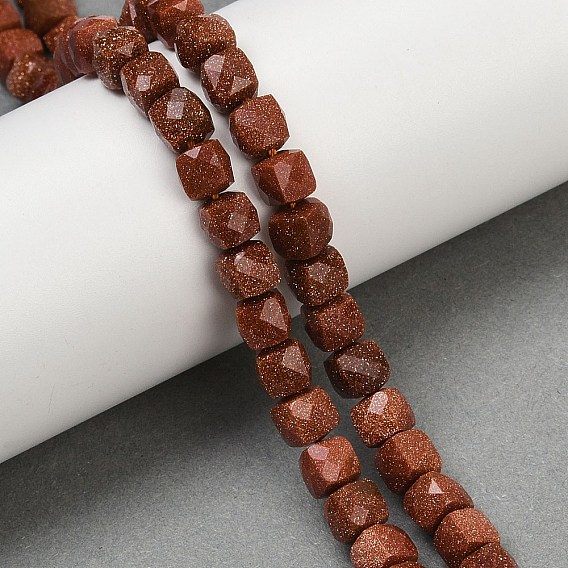 Синтетические голдстоуновские бисер пряди, граненые, кубические