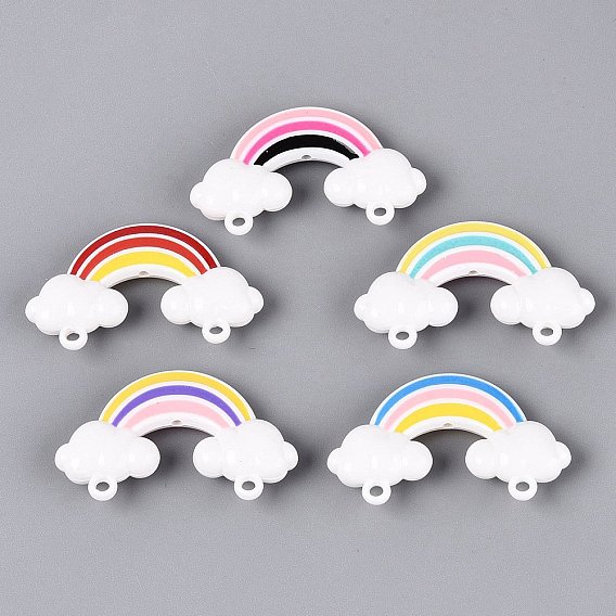 Colgantes grandes de esmalte acrílico opaco, encantos del arco iris