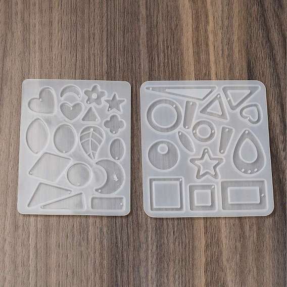 Цветок, звезда, лист, луна, кулон своими руками, силиконовые формы, формы для литья смолы, для уф-смолы, изготовление изделий из эпоксидной смолы, серый